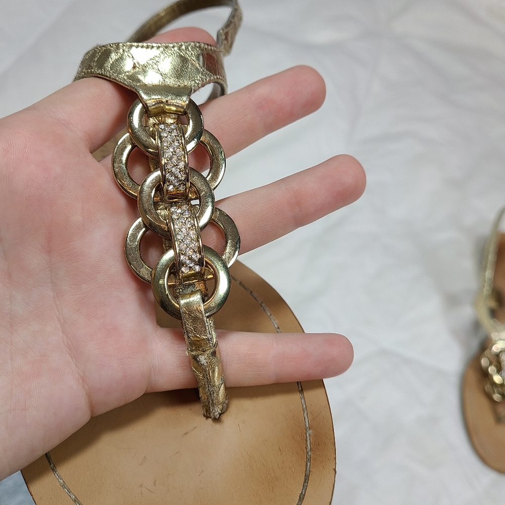 Marc Fisher | Gold Sandals - Picture 9 of 10